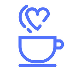 Coffee Cup Heart Romantic Smoke Icon