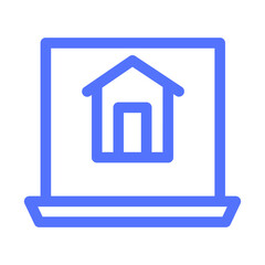 Computer Home House Laptop Online Real Estate Website Icon