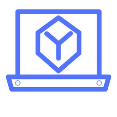 Computer Laptop Cube Engineering Research Development Technology Icon