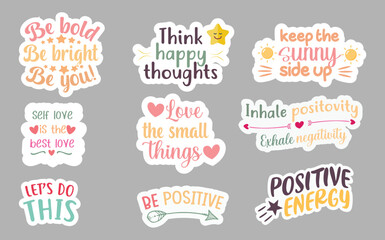 Mega Sticker  design Bundle motivational - obrazy, fototapety, plakaty