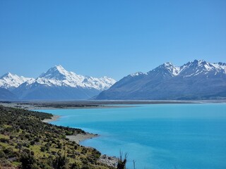 Naklejka premium State Highway 80, Aoraki / Mount Cook, South Island, New Zealand / Aotearoa - National Park