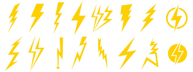 Fototapeta Vector lightning icon. A design element for a website, application, social networks obraz