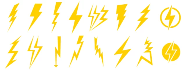 Deurstickers Vector lightning icon. A design element for a website, application, social networks © Savina Daria