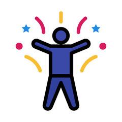 Party dance icon with lineal color style vector