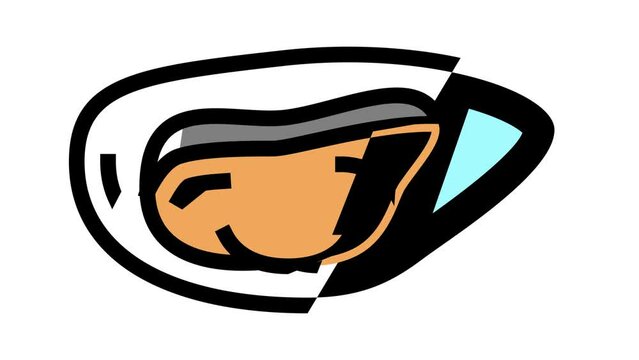 shellfish seafood color icon animation