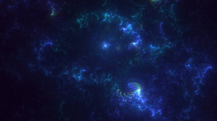 3D rendering abstract multicolor fractal light background