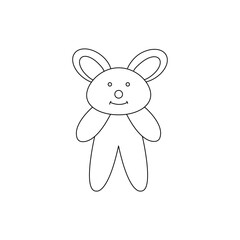 Teddy bear line art icon Vector. Logo design. Toy, game. coloring sheet for kids .Preschool education concept.