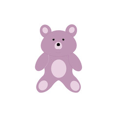 TEDDY BEAR purple color Vector on white background 