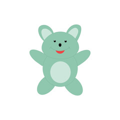 TEDDY BEAR green color on white background.