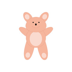 illustration of Peach color teddy bear. Preschool education concept.