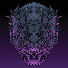 artwork illustration and t shirt design dragon prince  engraving ornament