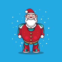 mascot logo character for christmas santa claus cyborg mecha robot futuristic