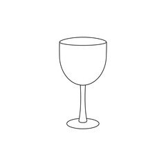 Glass line art  icon isolated on a white background- Vector