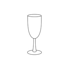Glass line art  icon isolated on a white background- Vector