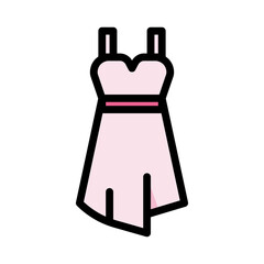 Dress icon with lineal color style vector