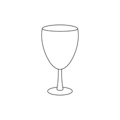 Glass line art  icon isolated on a white background- Vector