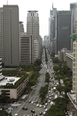 High angle view of a busy day at Ayala Avenue, Makati City, Philippines