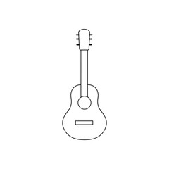 Drawing of a musical stringed guitar instrument isolated on white background. illustration of guitar. Perfect for coloring book, textiles, icon, web, painting, children's books, t-shirt print.