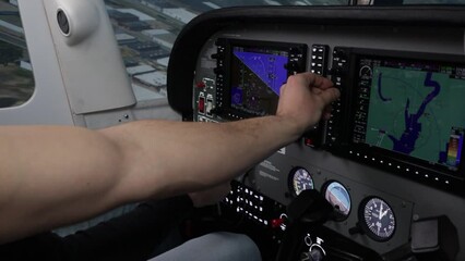 pilot training on a light aircraft simulator