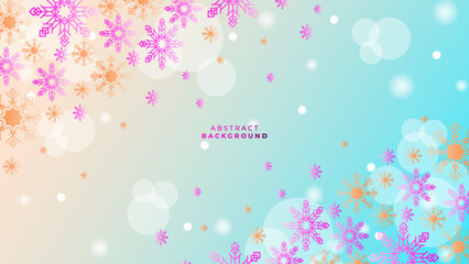 Christmas holiday background with snowflake and text space. Merry christmas winter design card. Vector illustration. New year background with snow decoration. For banner, greeting card, and wallpaper