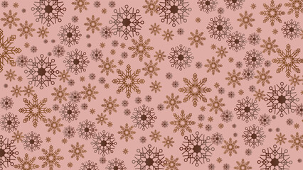 christmas background with skin tone snowflake decoration. New year 2023 and merry christmas card. Snowflake snow decoration with beige paster color tone