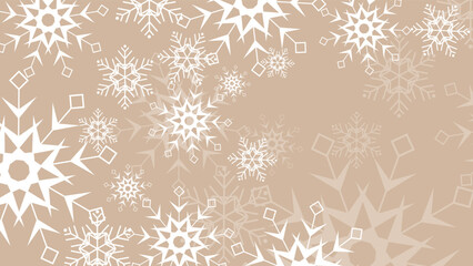 christmas background with skin tone snowflake decoration. New year 2023 and merry christmas card. Snowflake snow decoration with beige paster color tone