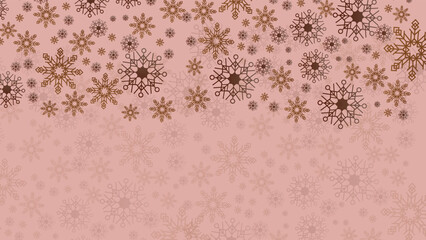 christmas background with skin tone snowflake decoration. New year 2023 and merry christmas card. Snowflake snow decoration with beige paster color tone