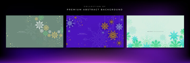 christmas background with snowflake decoration and copy space. Beautiful christmas decoration with winter theme. Merry Christmas and happy New Year background