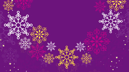 christmas background with snowflake decoration and copy space. Beautiful christmas decoration with winter theme. Merry Christmas and happy New Year background