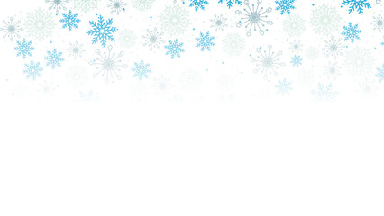 Christmas background with christmas snowflake decoration and copy space. New year Winter art design, Christmas holiday border. Happy new year