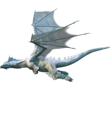 3d render of a flying snow dragon for Xmas