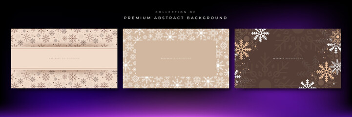 christmas background with snowflakes. Happy new year 2023 background. Merry christmas card decoration with skin tone beige pastel brown color gradient