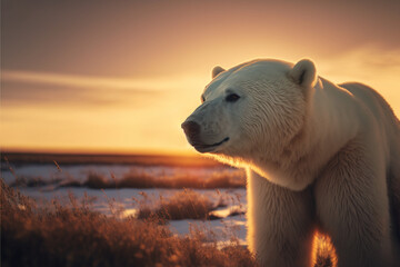 Obraz na płótnie Canvas Polar Bear Golden Hour