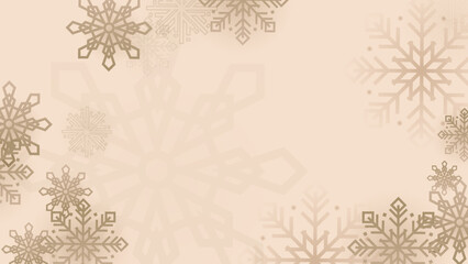 christmas background with snowflakes. Happy new year 2023 background. Merry christmas card decoration with skin tone beige pastel brown color gradient