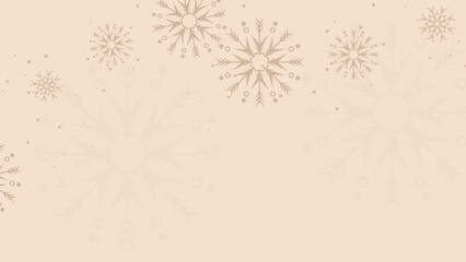 christmas background with snowflakes. Happy new year 2023 background. Merry christmas card decoration with skin tone beige pastel brown color gradient