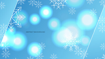 Naklejka na ściany i meble blue christmas background with white snowflakes vector illustration
