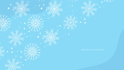 Fototapeta na wymiar blue christmas background with white snowflakes vector illustration