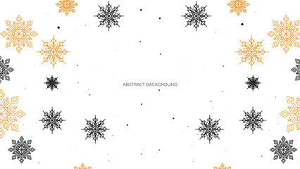 Red christmas background with snowflakes. Merry Christmas and Happy New Year greeting banner. Horizontal new year background, headers, posters, cards, website. Vector illustration