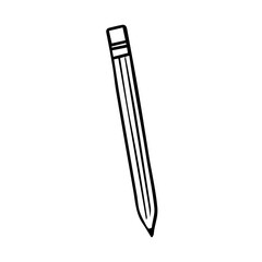 Pencil flat icon. doodle Single high quality outline symbol of graduation for web design or mobile app. 