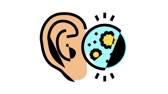 ear infection color icon animation