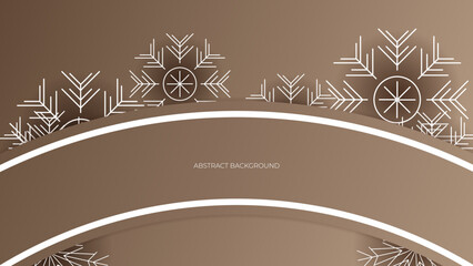 Beige pastel christmas card with snowflake border vector illustration. Christmas background with snowflake snow winter decoration. Christmas background with snow