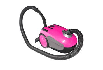 Vacuum cleaner isolated on a white background. Handheld pink vacuum cleaner isolated.