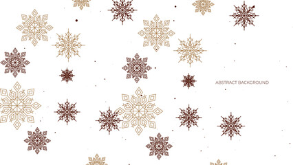 Beige pastel christmas card with snowflake border vector illustration. Christmas background with snowflake snow winter decoration. Christmas background with snow