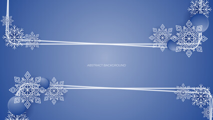 Christmas background with snowflakes of different shapes, sizes and transparency. Gradient from blue to white. Christmas with snowflake snow winter decoration. Christmas background with snow