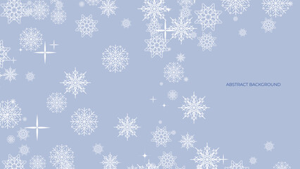 Naklejka na ściany i meble Christmas background with snowflakes of different shapes, sizes and transparency. Gradient from blue to white. Christmas with snowflake snow winter decoration. Christmas background with snow