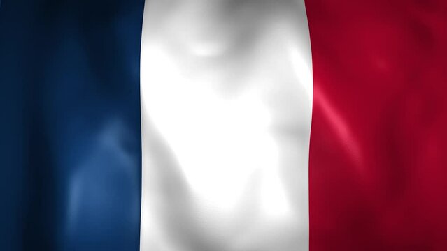 Animation of the France flag. 4K. French flag flying, France flag 3D animation. European country flag	