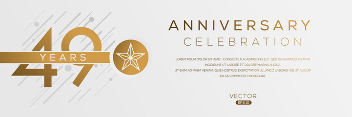 Obraz premium 49 years anniversary celebration template, Vector illustration.