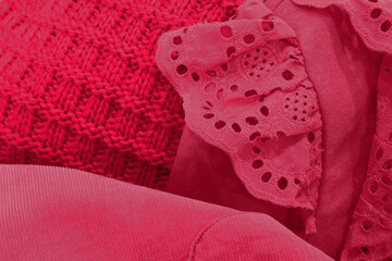 Textured background trendy color of 2023 year Viva Magenta