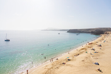 Playa Mujeres - a popular and beautiful beach on the south coast of Lanzarote. Canary Islands, Spain.
