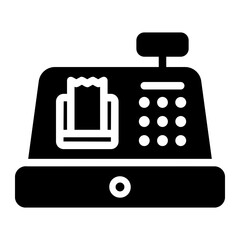 cash register glyph icon